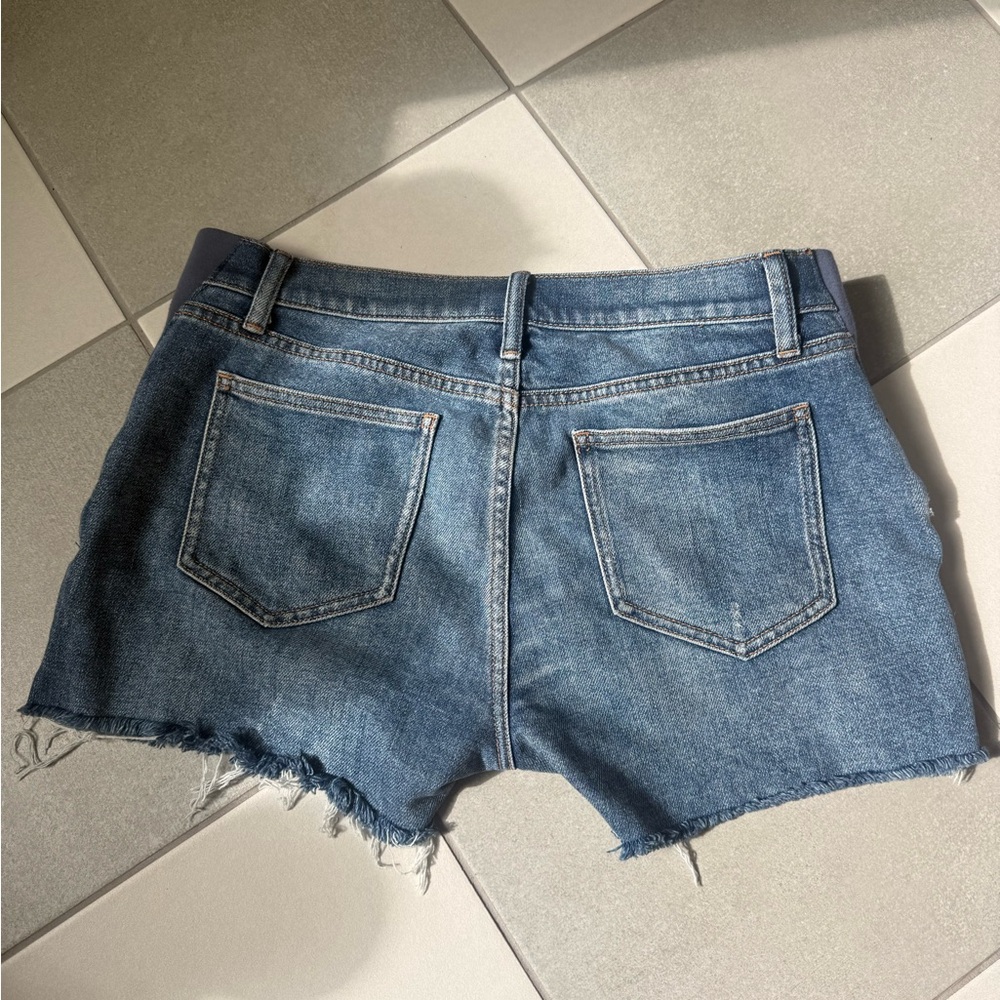 Hatch maternity Raw-Hem Blue Denim Women's Shorts - Picture 3 of 3